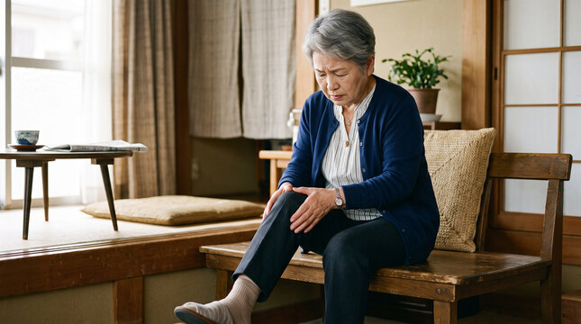 膝が痛い高齢女性