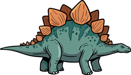 Stegosaurus Dinosaur Cartoon Illustration - Ancient Reptile © lukman