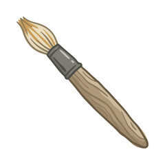 Obraz premium Wooden paintbrush illustration for art projects and painting isolated on white background