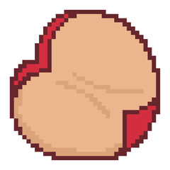 Fototapeta premium Round apple slice fruit pixel art handdrawn organic snack