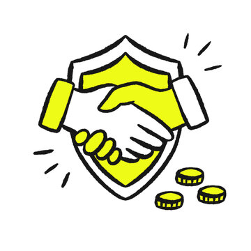 Secure Financial Agreement and Protected Partnership Concept Illustration