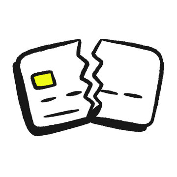 Broken Credit Card Financial Debt and Bankruptcy Concept Illustration