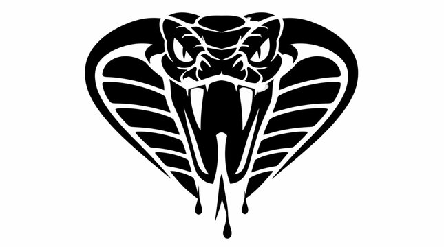 Aggressive king cobra snake head mascot logo.