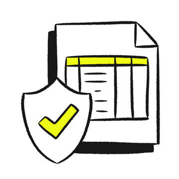 Verified Document and Secure Financial Audit Concept Illustration