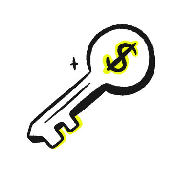 Key to Financial Success and Wealth Concept Illustration