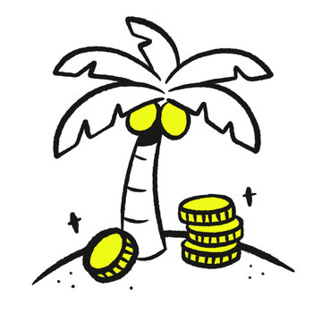 Offshore Banking and Retirement Savings Concept Illustration