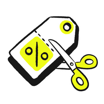 Discount Coupon and Price Cut Concept Illustration