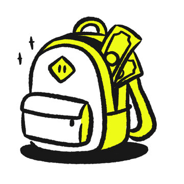 School Savings Backpack Vector Icon - Education Budget and Student Loan Concept