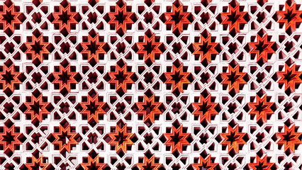 Decorative Breeze Block Wall Texture with Repeating Geometric Lattice Design