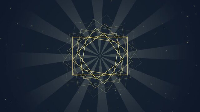 Ramadan Kareem Elegant Golden Geometric Greeting on Dark Blue