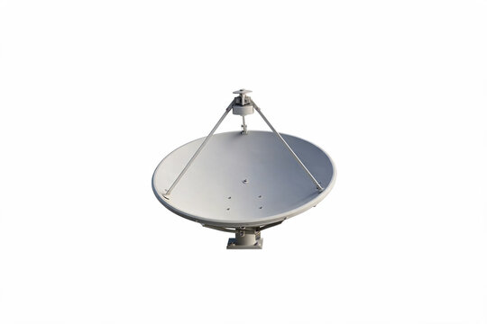 Small satellite broadband dish antenna for internet isolated on white background