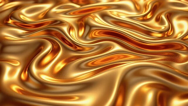 golden liquid metal waves, silky satin texture, abstract background