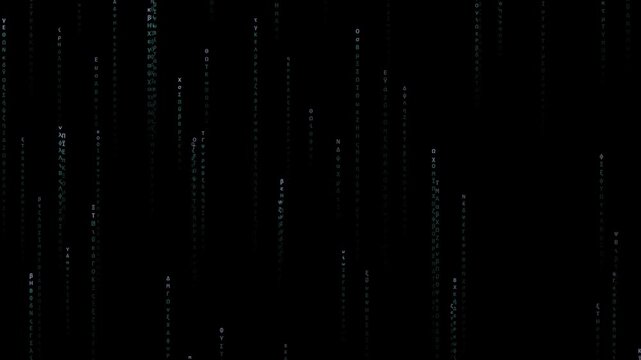Glowing digital code cascades in a seamless looping background