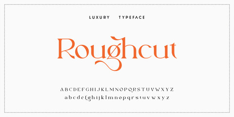 Luxury elegant alphabet letters and numbers. Elegant wedding typography classic serif font decorative vintage retro. Creative vector illustration © ch