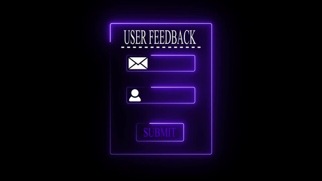 Blue user feedback interface concept on the transparent background. Perfect for UX review, online comment form and digital user response animation 4k video.