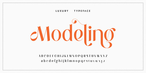 Luxury elegant alphabet letters and numbers. Elegant wedding typography classic serif font decorative vintage retro. Creative vector illustration © ch