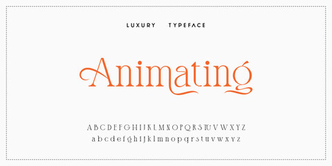 Luxury elegant alphabet letters and numbers. Elegant wedding typography classic serif font decorative vintage retro. Creative vector illustration © ch
