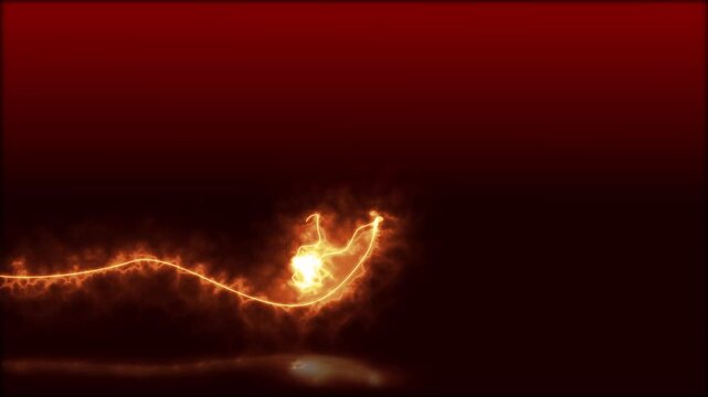 Luminous animated video of standing horse line art