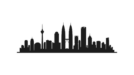 Obraz premium Kuala Lumpur City Skyline Silhouette - Iconic Malaysian Landmarks