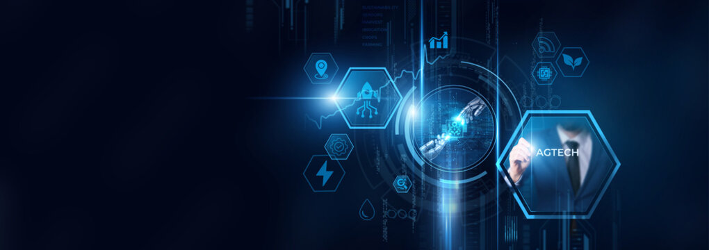agtech and agricultural data on digital interface. Smart farming, crop monitoring, precision agriculture, farm analytics, modern technology, sustainable solutions.