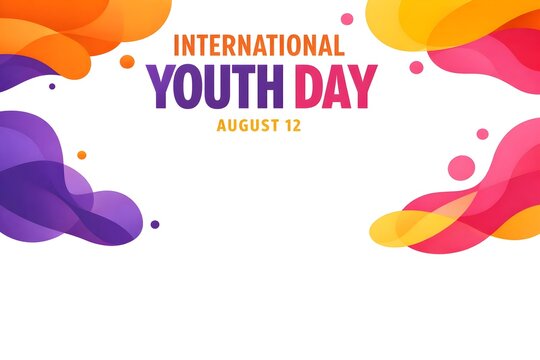 international youth day colorful celebration background with copy space