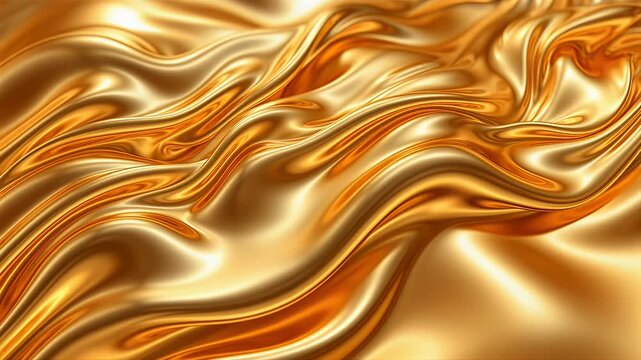 golden silk waves abstract background texture motion