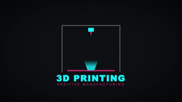 3 d printing additive manufacturing process animation: modern industrial technology concept 4k 3d printing