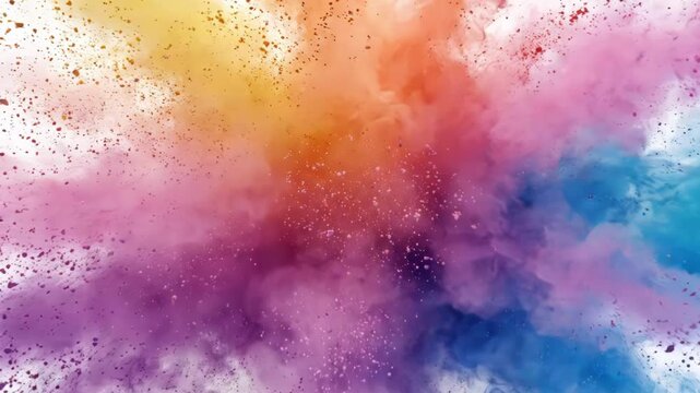 Colorful powder explosion isolated on white background