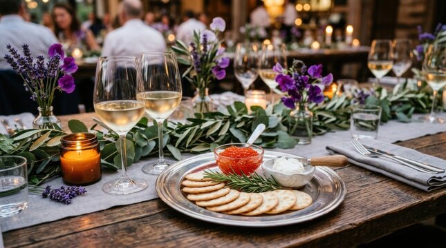 Passover Seder Plate with Traditional Foods on Elegant Table for Celebration: Matzah, Close-up shots of a featuring