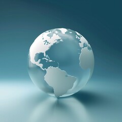 Naklejka premium 3d globe with soft gradient lighting, corporate style background.