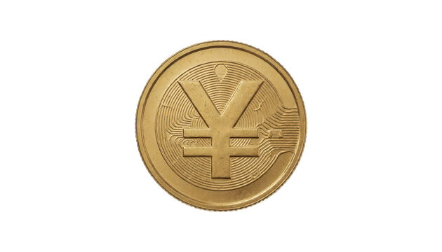 Gold Yen Coin Transparent Background