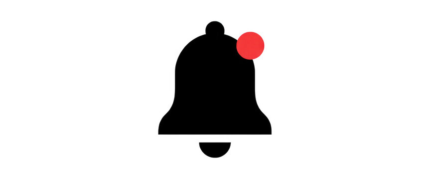 Red Bell Icon Isolated Transparent Background