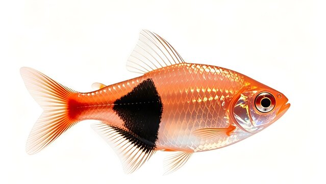 Harlequin Rasbora Fish Isolated on White Background.