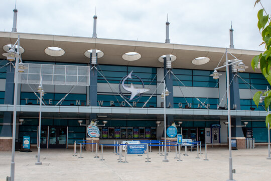NEWPORT, KY USA ON APRIL 24, 2019. Outside view of the Newport Aquarium located in Newport, Kentucky.