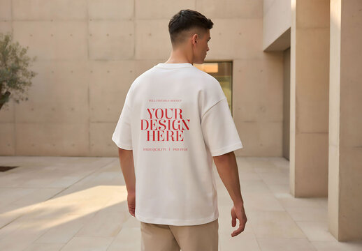 Back View T Shirt Mockup Design
