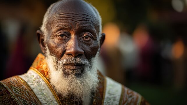 portrait of an elderly man with a white beard