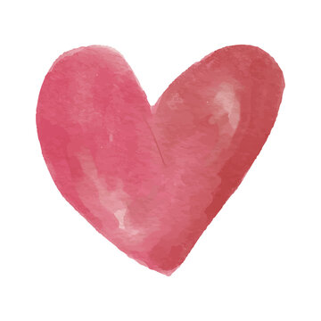 lustrasi hati bergaya watercolor dengan sapuan warna merah muda ini memancarkan kesan hangat, lembut, dan penuh kasih. Cocok untuk melengkapi desain bertema cinta, persahabatan, Hari Valentine, kartu 