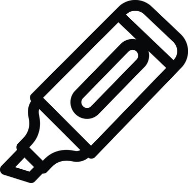 Highlighter Pen Outline Icon Vector Graphic