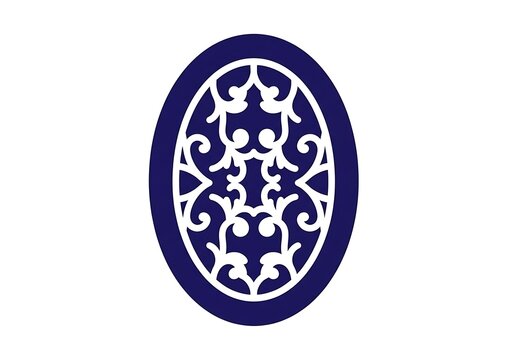 Decorative navy blue oval frame for emma m nutt day