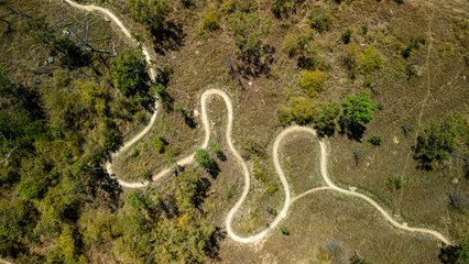 Obraz premium Drone photo of a Mountain Bike track in Queensland