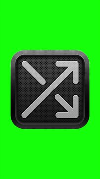 3D Crossing Arrows Shuffle Icon on Green Screen Button