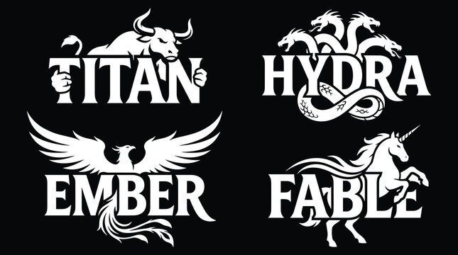 Mythical creatures collection featuring titan bull, hydra, phoenix ember, and fable unicorn