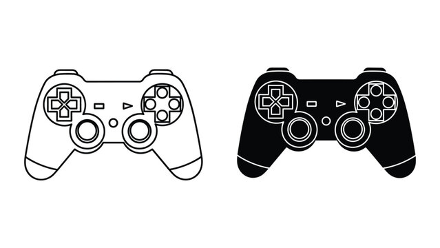 Game controller icon set, video game joystick, gamepad vector illustration isolated on white background