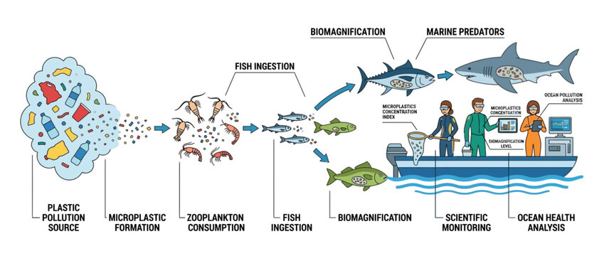 Ocean Plastic Pollution Food Chain and Scientific Monitoring