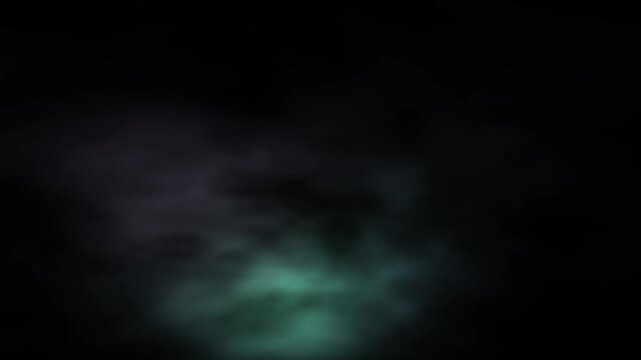 Dark looping background with ethereal green and blue smoke or energy effect.