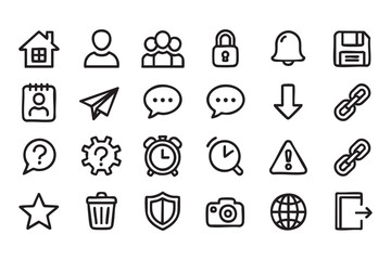 Fototapeta premium User Interface Navigation Icon Set for Web and Mobile Applications