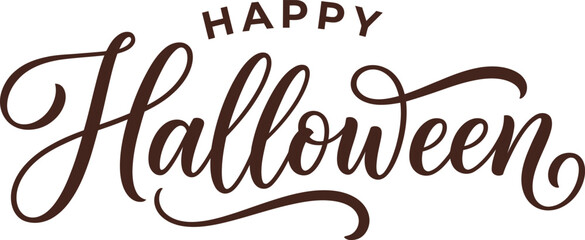 Elegant black cursive calligraphy text design wishing everyone a very happy halloween holiday celebration © Niloy