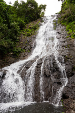 beautiful waterfall in Thailand ,tropical nature in sarika waterfall at nakhon nayok province, Thailand