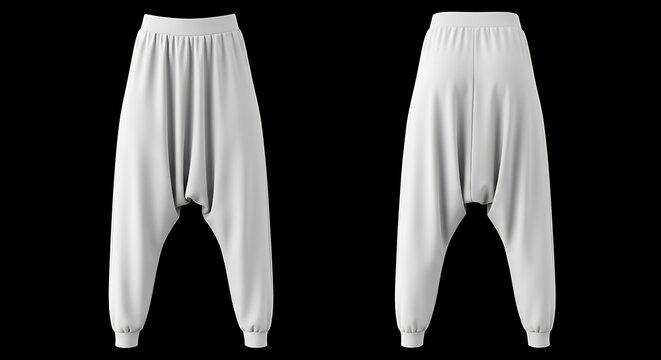 mockup of a white color harem pants