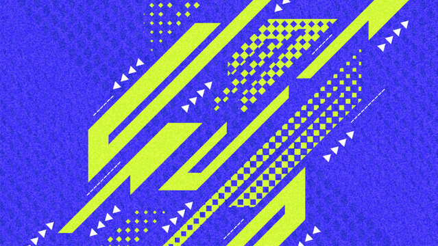 Blue and Green Abstract and Modern Athletic Background With Geometric Shapes and Texture Effects. Banner or Poster Design for Sport or Game Event